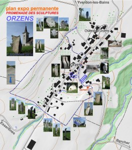 PLAN DE LA PROMENADE DES SCULPTURES, ORZENS