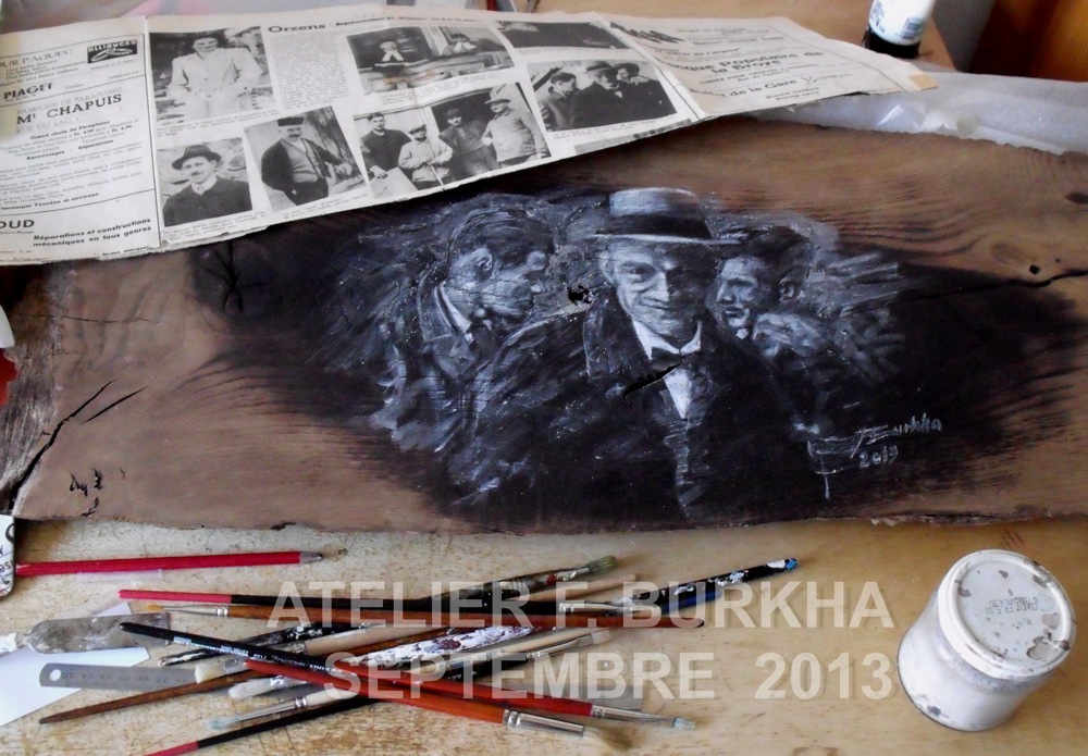 ACRYLIQUE ET CENDRE SUR CHÊNE