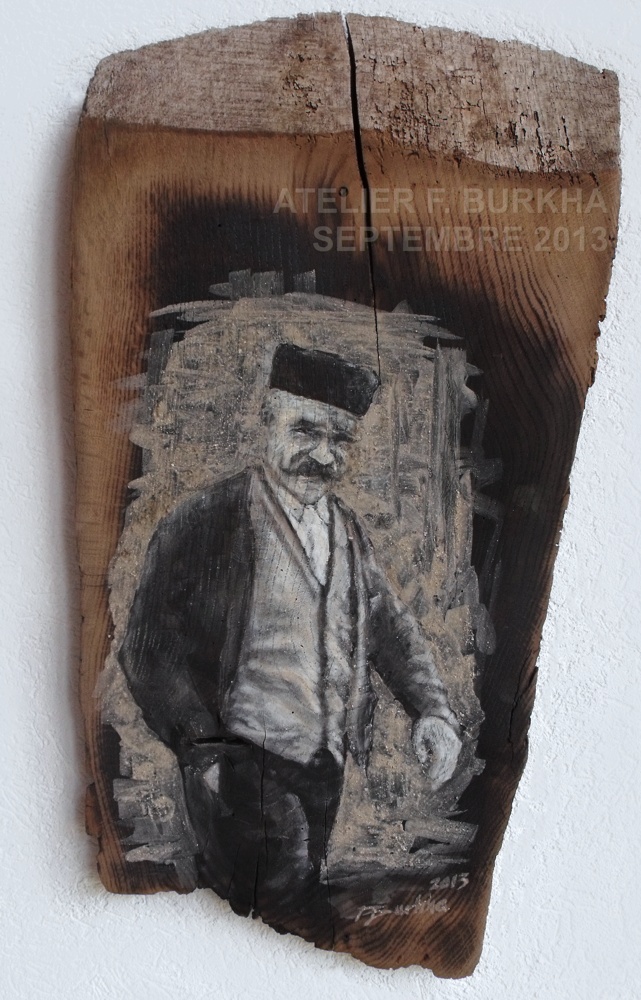 ACRYLIQUE CENDRE ET TANIN SUR CHÊNE