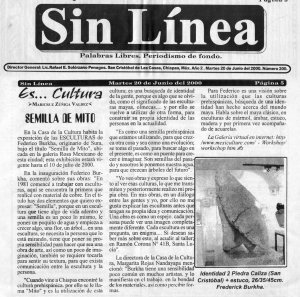 Sin Linea 20 junio 2000 expo SEMILLA DE MITO San Cristobal de las Casas