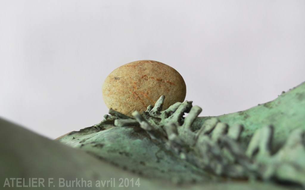 COLOR VERDE sculpture bois bronze pierre