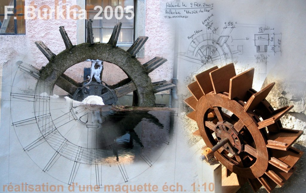 maquette roue moulin eau F-Burkha 2005