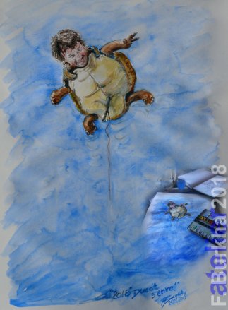 aquarelle humoristique f-burkha 2019